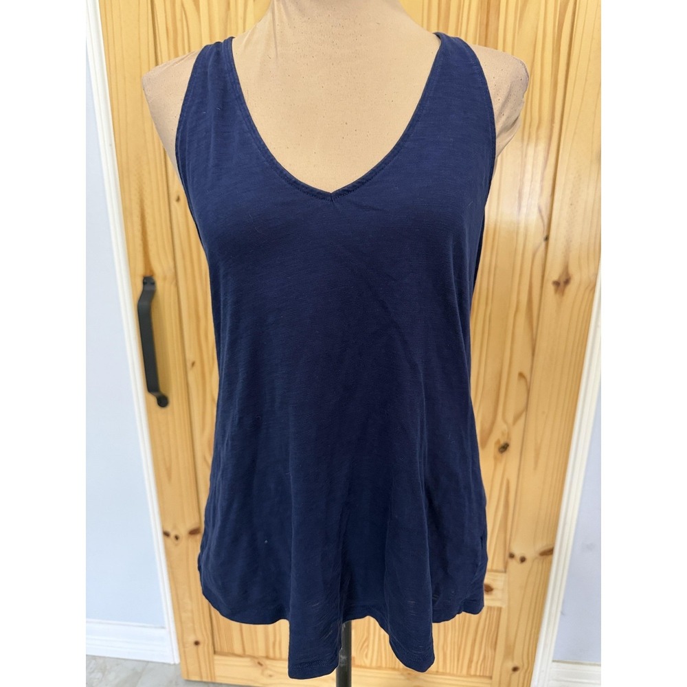 Lilly Pulitzer Tank Top Womens Small Blue Pima Cotton V Neck‎ Racerback